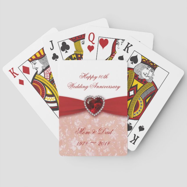 Baraja De Cartas Diseño del 40° Aniversario de la Damasco (Reverso)