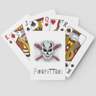 Baraja De Cartas Diseño del cráneo de Pipefitter
