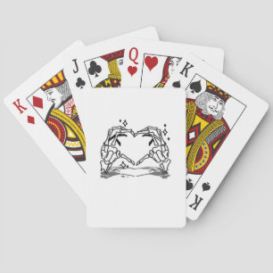 Baraja De Cartas Diseño divertido de Skeleton Hand Heart