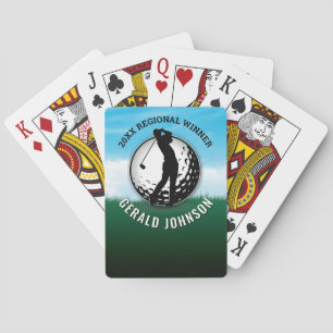 Baraja De Cartas Diseño elegante del Monograma de Golf del Personal