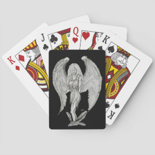 Baraja De Cartas Diseño en blanco y negro de ángel