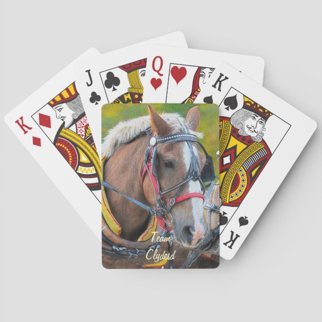 Baraja De Cartas Diseño equino de amante de los caballos (Reverso)