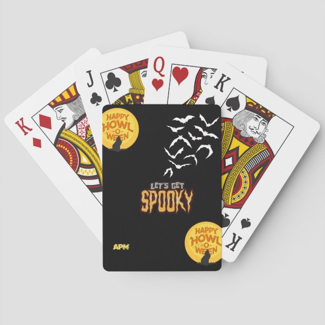 Baraja De Cartas Diseño espeluznante de Halloween (Reverso)