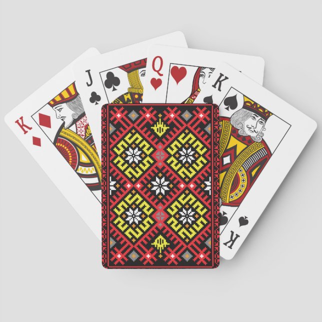 Baraja De Cartas Diseño etnográfico letón (Reverso)