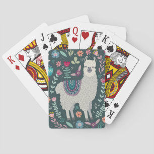 Baraja De Cartas Diseño floral de la llama linda