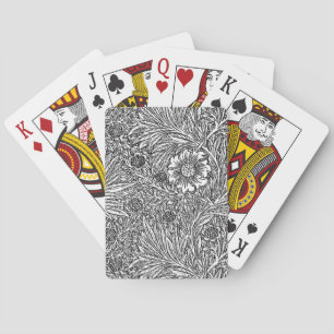 Baraja De Cartas Diseño floral intrincado en blanco y negro