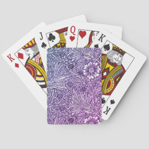 Baraja De Cartas Diseño floral intrincado en tonos morados y blanco