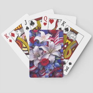 Baraja De Cartas Diseño florístico patriótico colorido