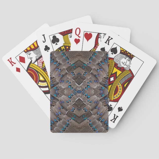 Baraja De Cartas Diseño fractal Feather Pheasant Feather (Reverso)