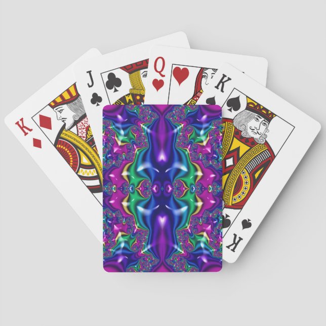 Baraja De Cartas Diseño fractal púrpura ~ (Reverso)