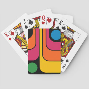 Baraja De Cartas Diseño geométrico de estilo retro de mod de los 70