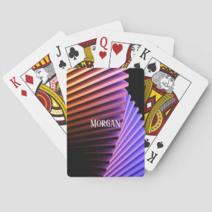 Baraja De Cartas Diseño geométrico moderno, nombre blanco