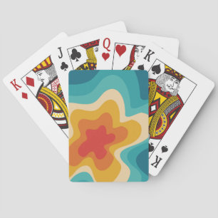 Baraja De Cartas Diseño giratorio de estilo retro colorido