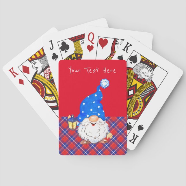 Baraja De Cartas Diseño Gnome de Navidades de personalizable (Reverso)