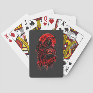 Baraja De Cartas Diseño gótico de Halloween de la Parca con calabaz