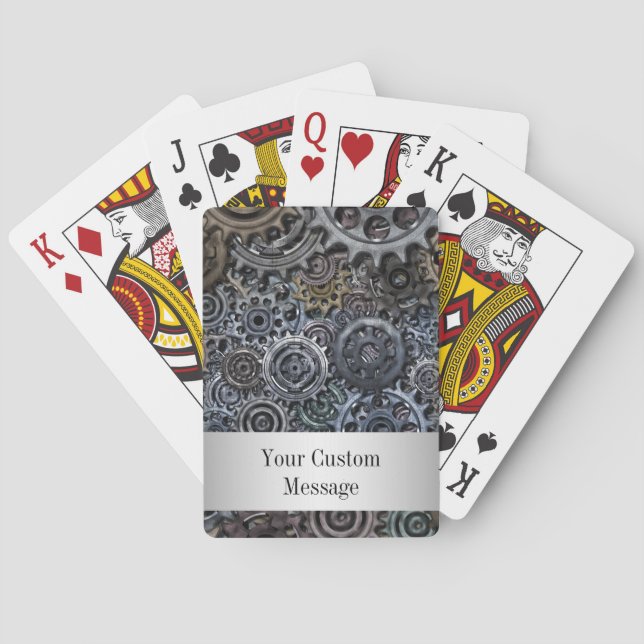 Baraja De Cartas Diseño metalizado adaptable del engranaje (Reverso)