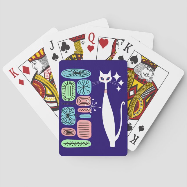 Baraja De Cartas Diseño moderno de Guay Cat Mid Century (Reverso)