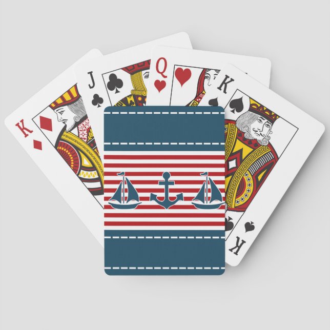 Baraja De Cartas Diseño náutico (Reverso)
