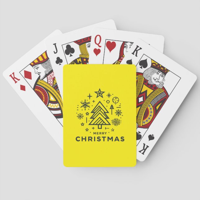 Baraja De Cartas Diseño navideño navideño minimalista (Reverso)