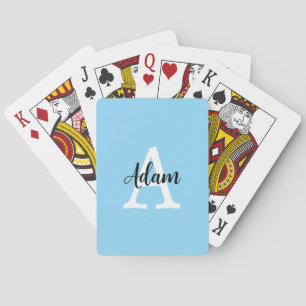 Baraja De Cartas Diseño personalizado de monograma de nombre en let