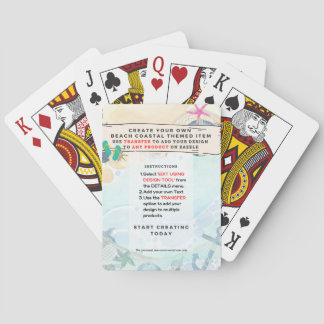 Baraja De Cartas Diseño Propio Playa Costera Náutica