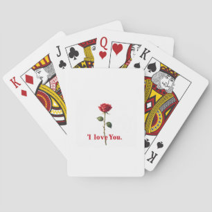 Baraja De Cartas Diseño Romántico de Rosa Te Amo