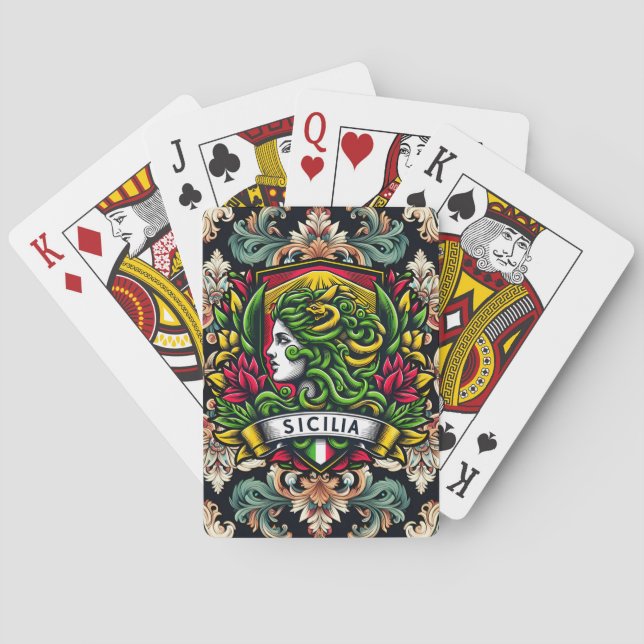 Baraja De Cartas Diseño siciliano (Reverso)