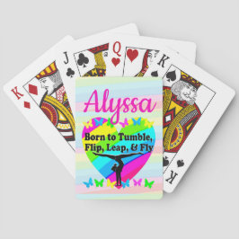 BARAJA DE CARTAS DISEÑO TERRÍFICO DE GIMNASTICAS DE TUMBLING