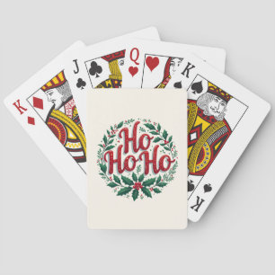 Baraja De Cartas Diseño tipográfico de corona de Navidad Ho Ho Ho