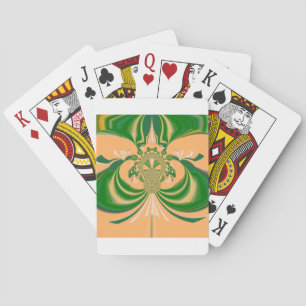 Baraja De Cartas Diseño verde amarillo.