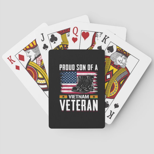 Baraja De Cartas Diseño veterano Vector us (Reverso)