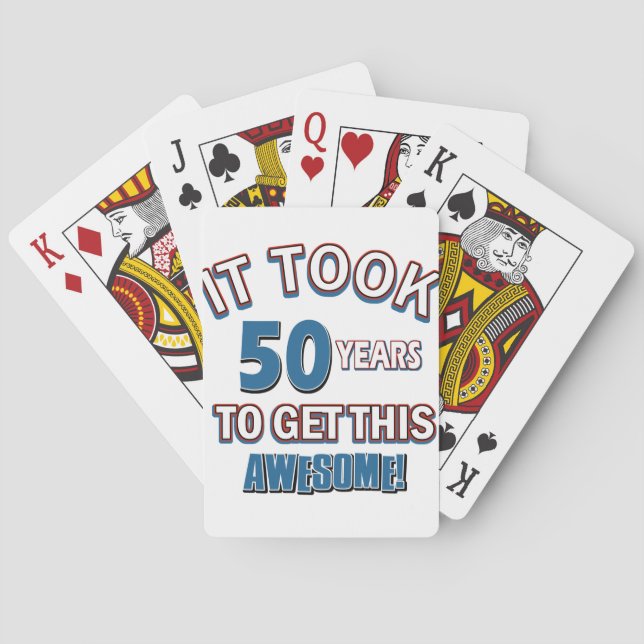 Baraja De Cartas diseños de cumpleaños de 50 años (Reverso)