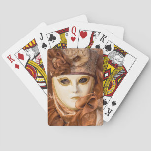 Baraja De Cartas disfraz de Carnaval naranja, Venecia