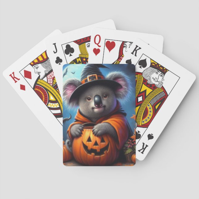 Baraja De Cartas Disfraz de Halloween de Koala (Reverso)
