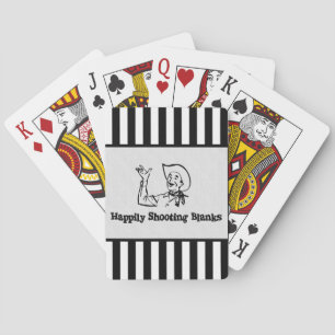 Baraja De Cartas Disparando con alegría en blanco