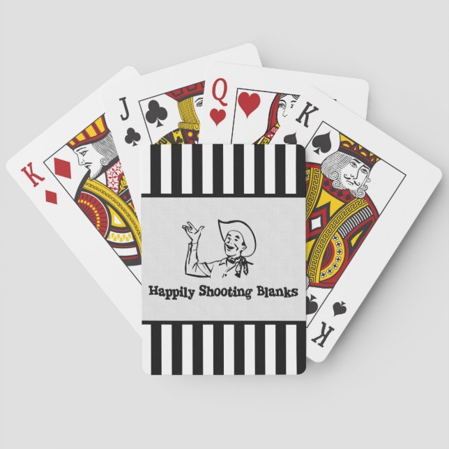 Baraja De Cartas Disparando con alegría en blanco (Reverso)