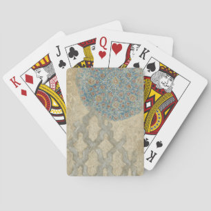 Baraja De Cartas Disposición floral de taparo plateado decorativo