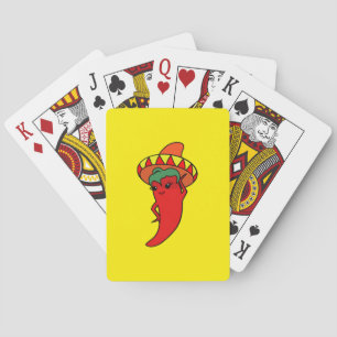 Baraja De Cartas Diva del Pimiento Kawaii Rojo Caliente