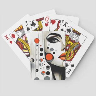 Baraja De Cartas Diva del Pop Retro: Arte Abstracto de Elegancia Ge