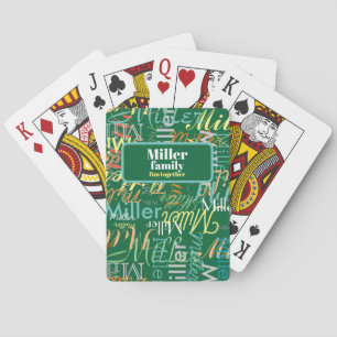Baraja De Cartas Diversión en nombre de familia juntos Verde repeti