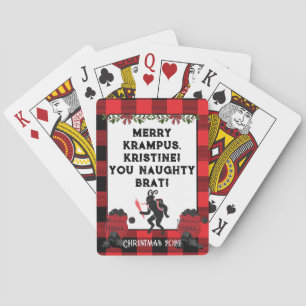 Baraja De Cartas Divertida Alegre Krampus Personalizada Navidad Cus
