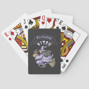 Baraja De Cartas Divertida Halloween Spooky Bruja de cumpleaños de