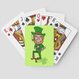 Baraja De Cartas Divertido Angry Lucky Irish Leprechaun