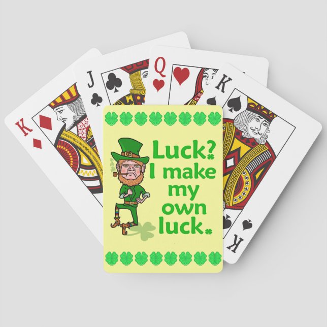 Baraja De Cartas Divertido Angry Lucky Irish Leprechaun (Reverso)