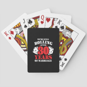 Baraja De Cartas Divertido Aniversario número 30 Parejas Casadas 30