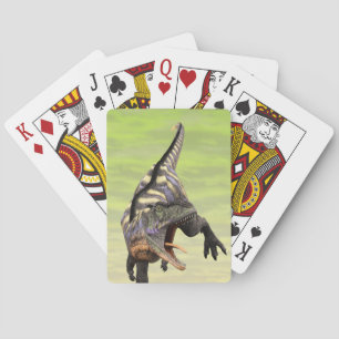 Baraja De Cartas Divertido Arte Prehistórico de Aucasaurus Rugiendo
