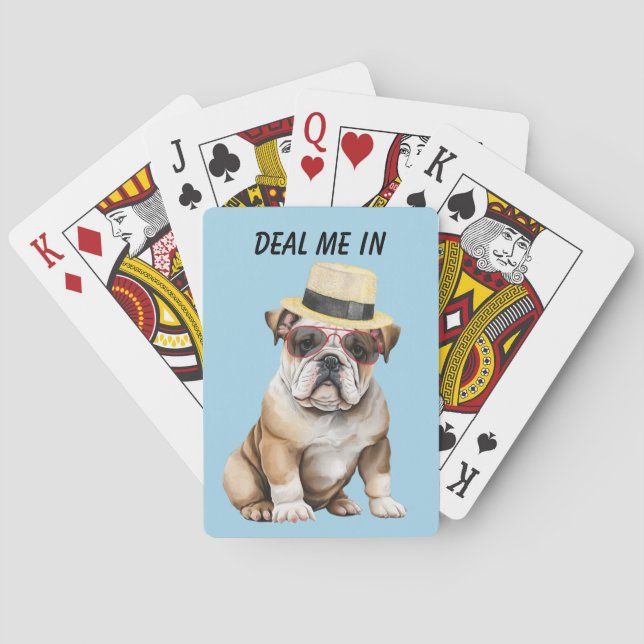 Baraja De Cartas Divertido Bulldog Dapper Tráeme (Reverso)