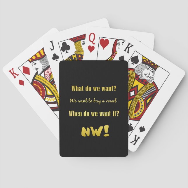 Baraja De Cartas Divertido Compra una Vocal — ¡Ahora! (Reverso)