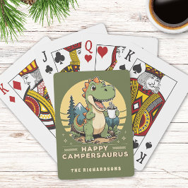 Baraja De Cartas Divertido Dinosaurio al aire libre Camping Persona