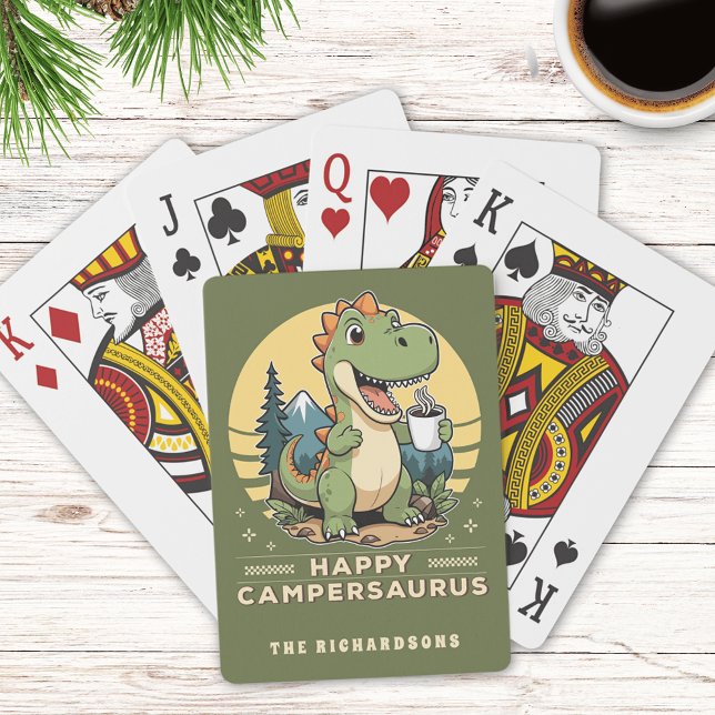 Baraja De Cartas Divertido Dinosaurio al aire libre Camping Persona (Subido por el creador)